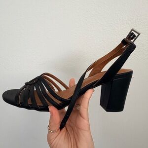 Style & Co. Black Strappy Block Heel Slingback Sandal